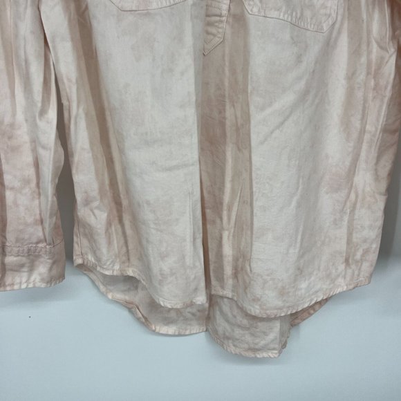 Universal Thread Shirt Pink Tie Dye Popover Button Down Long Sleeve - Picture 5 of 11